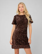Robe courte à sequins - 1