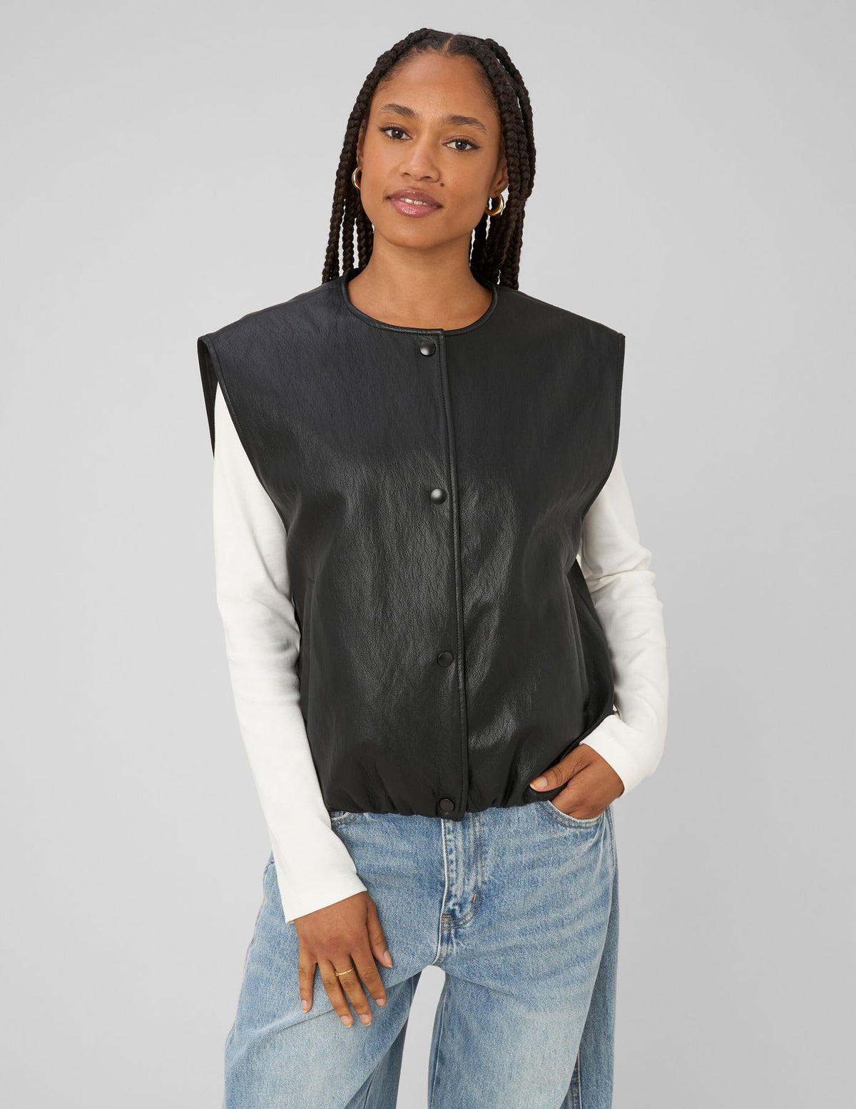 Vestes sans manches en tissu enduit - 1