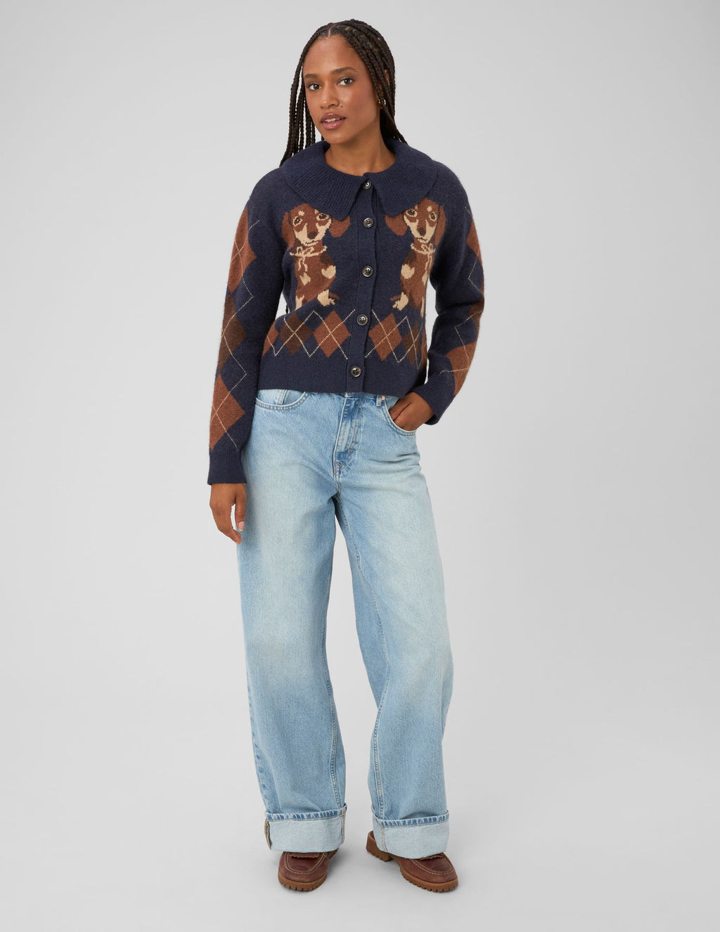 Cardigan jacquard boutonné - 1