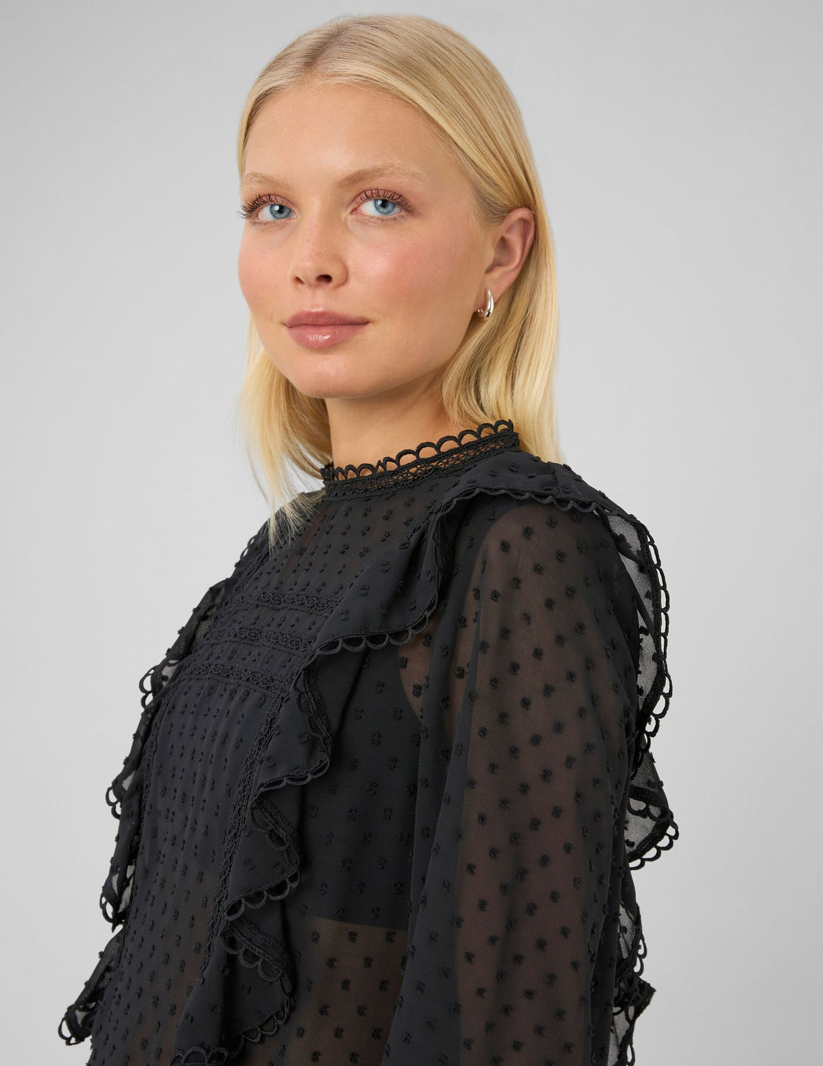 Blouse plumetis volantée - 2