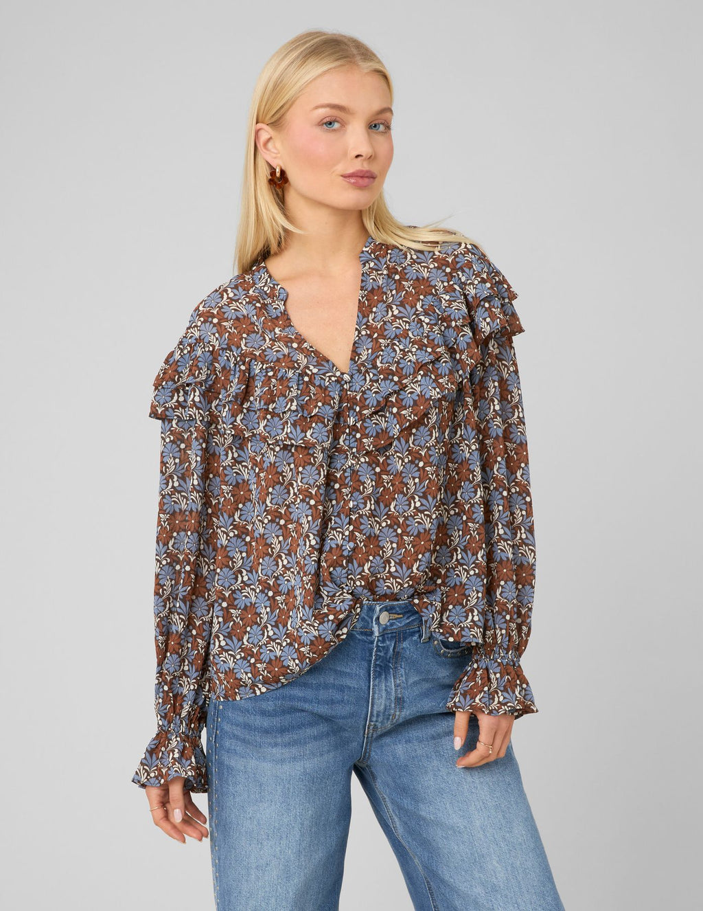 Blouse imprimée volantée - 2