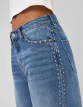 Jean wide leg avec studs - 1
