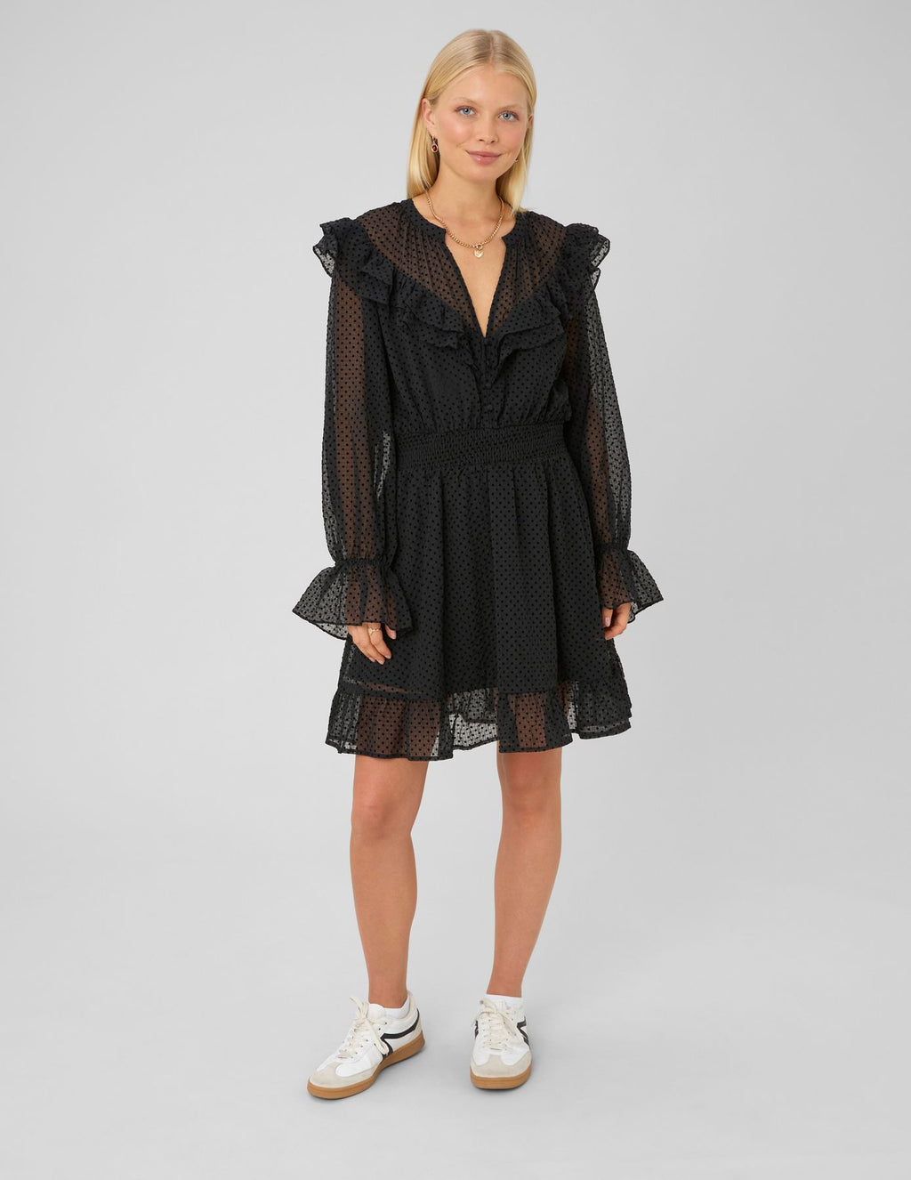 Robe courte à volants - 1