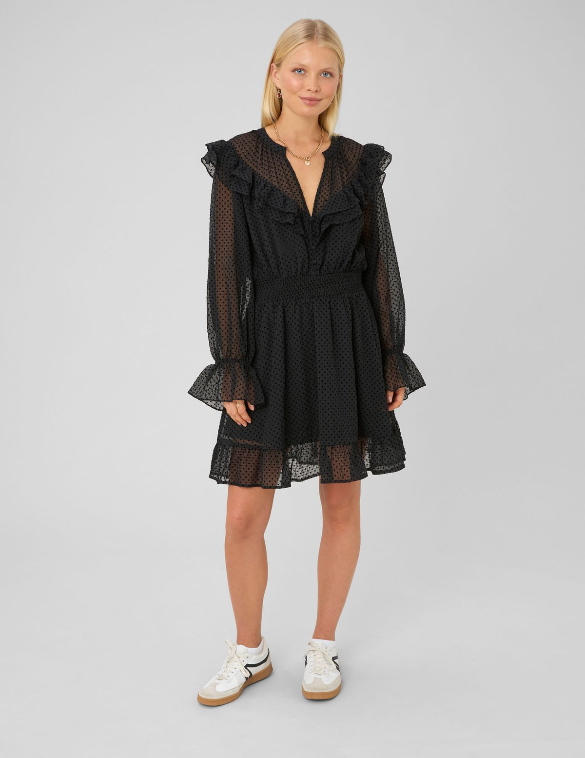 Robe courte à volants - 1