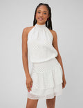 Robe courte imprimée pois - 1