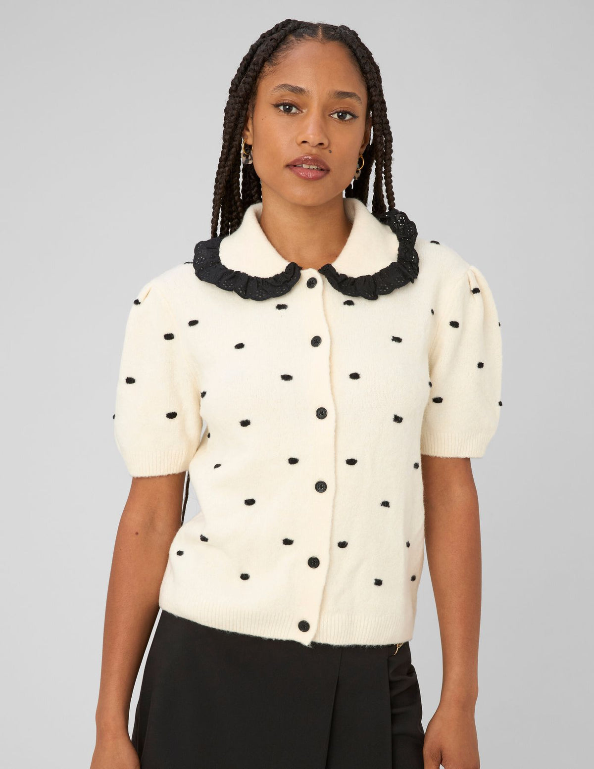 Gilet jacquard pois - 2
