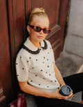 Gilet jacquard pois - 1