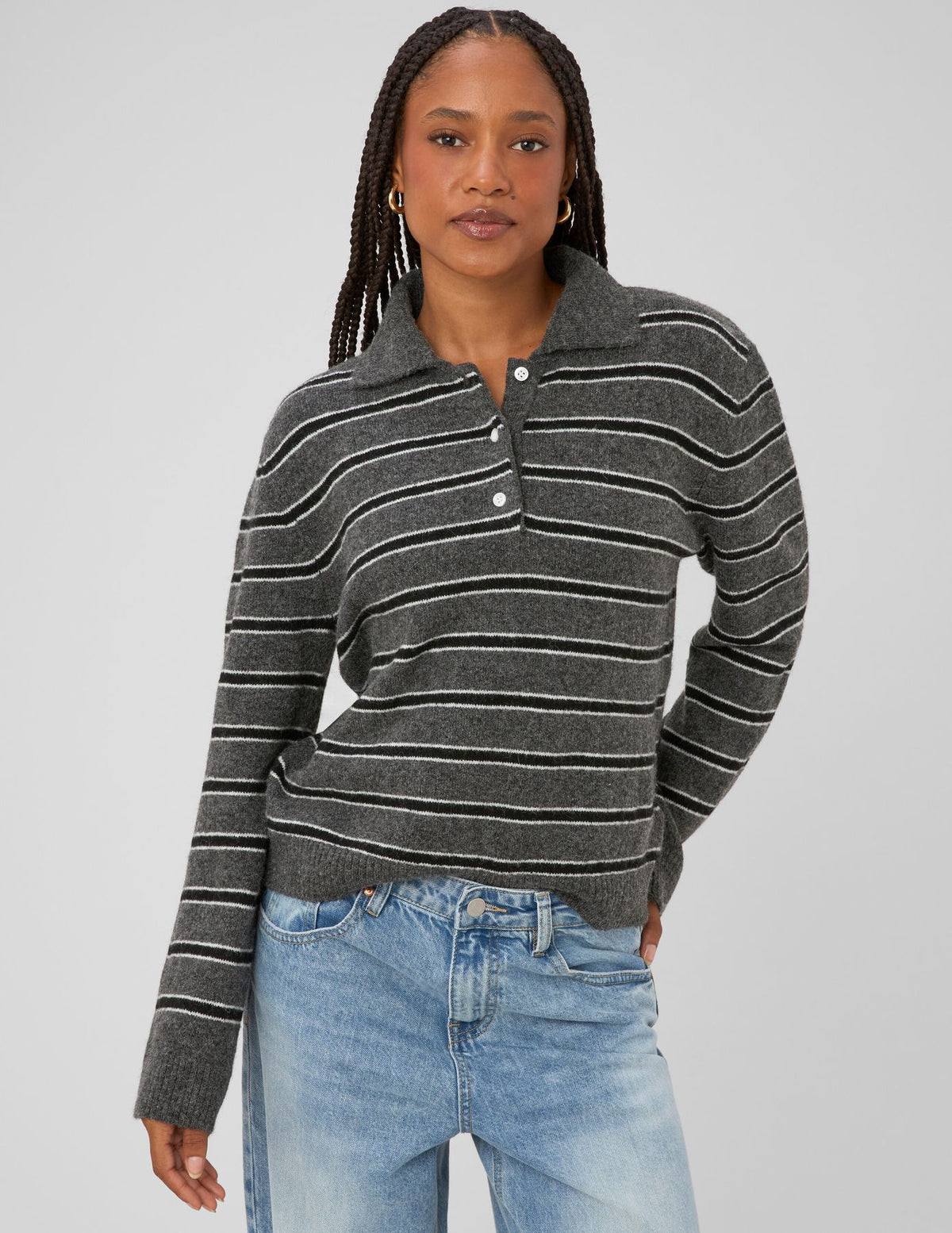 Pull polo rayé - 1