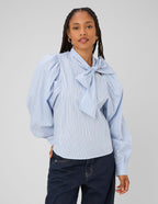 Blouse rayée à nœud - 1