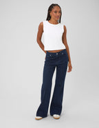 Jean flare surpiqure devant - 1