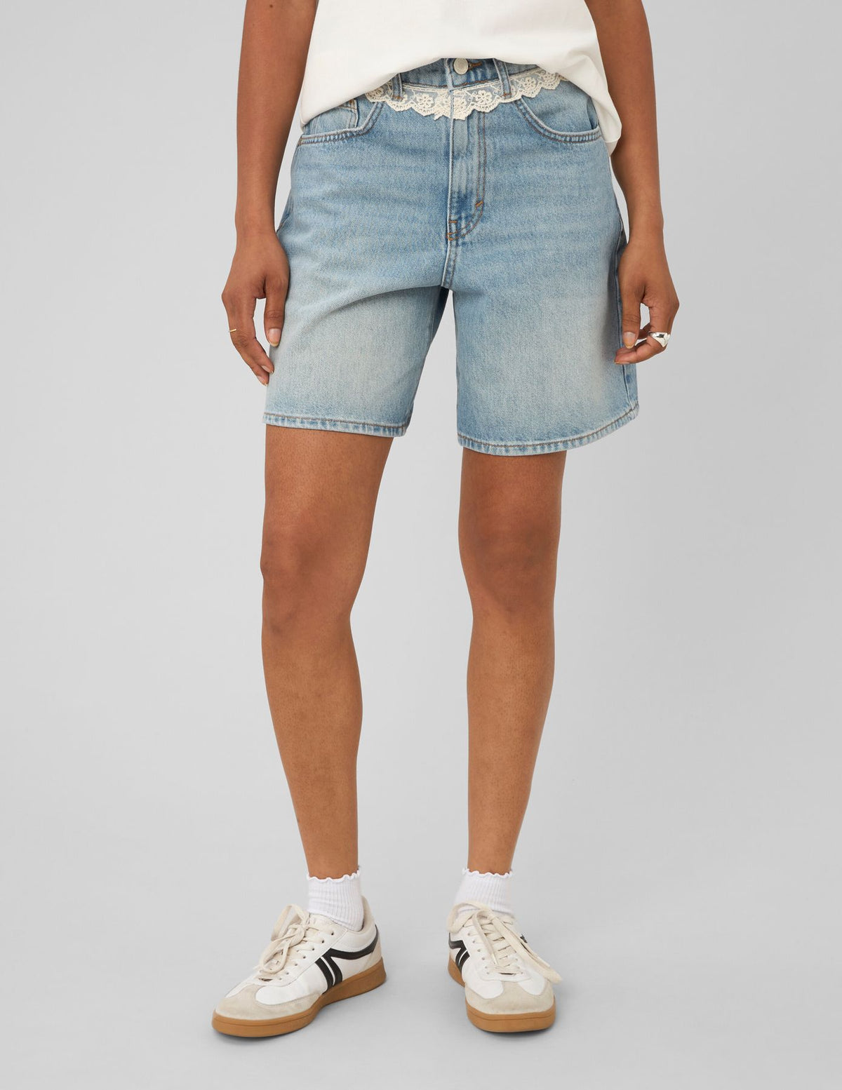 Short en jean dentelle - 2