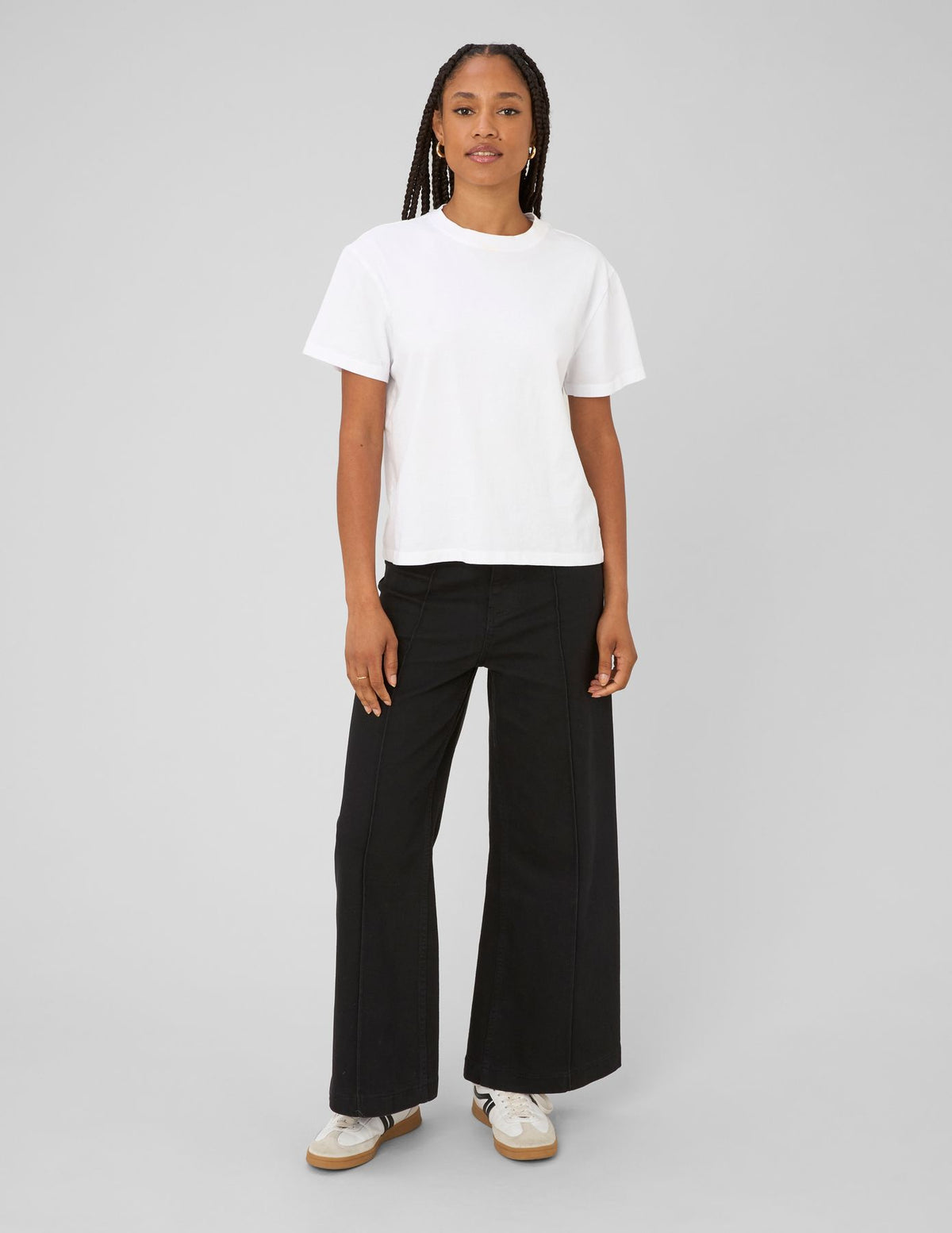 Jean wide leg surpiqures - 1
