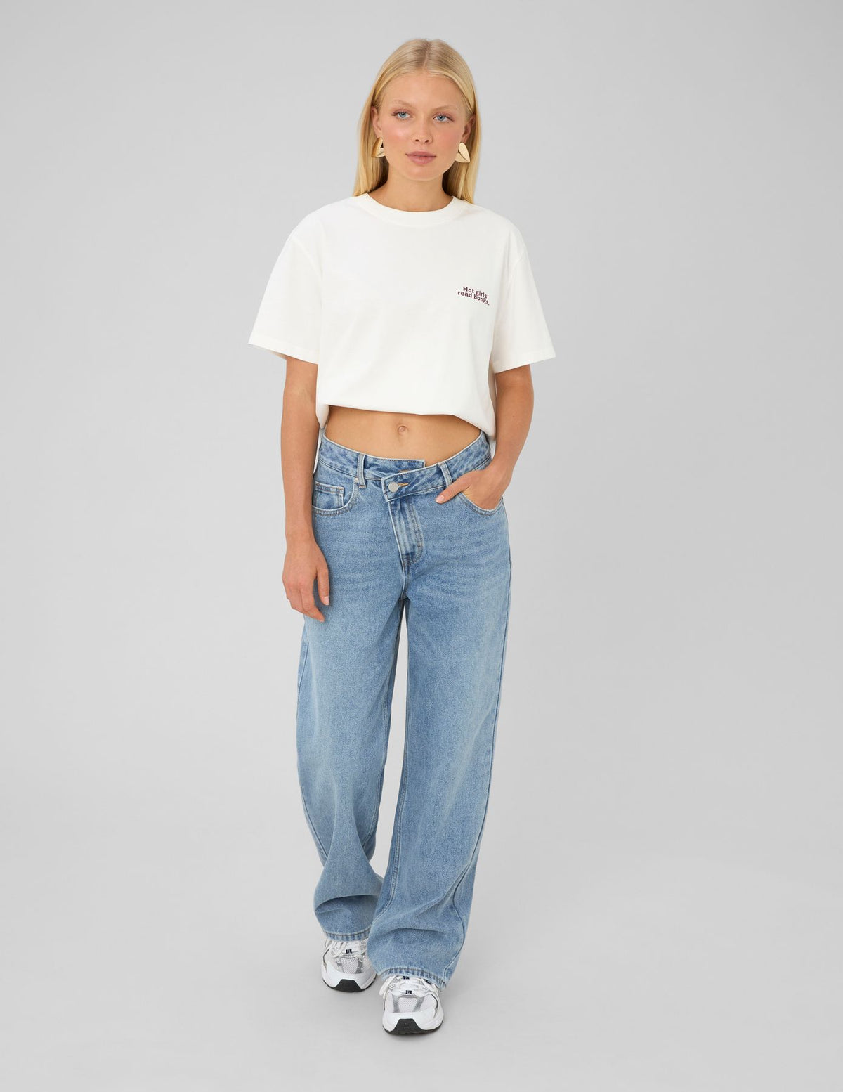 Jean straight ceinture asymétrique - 1